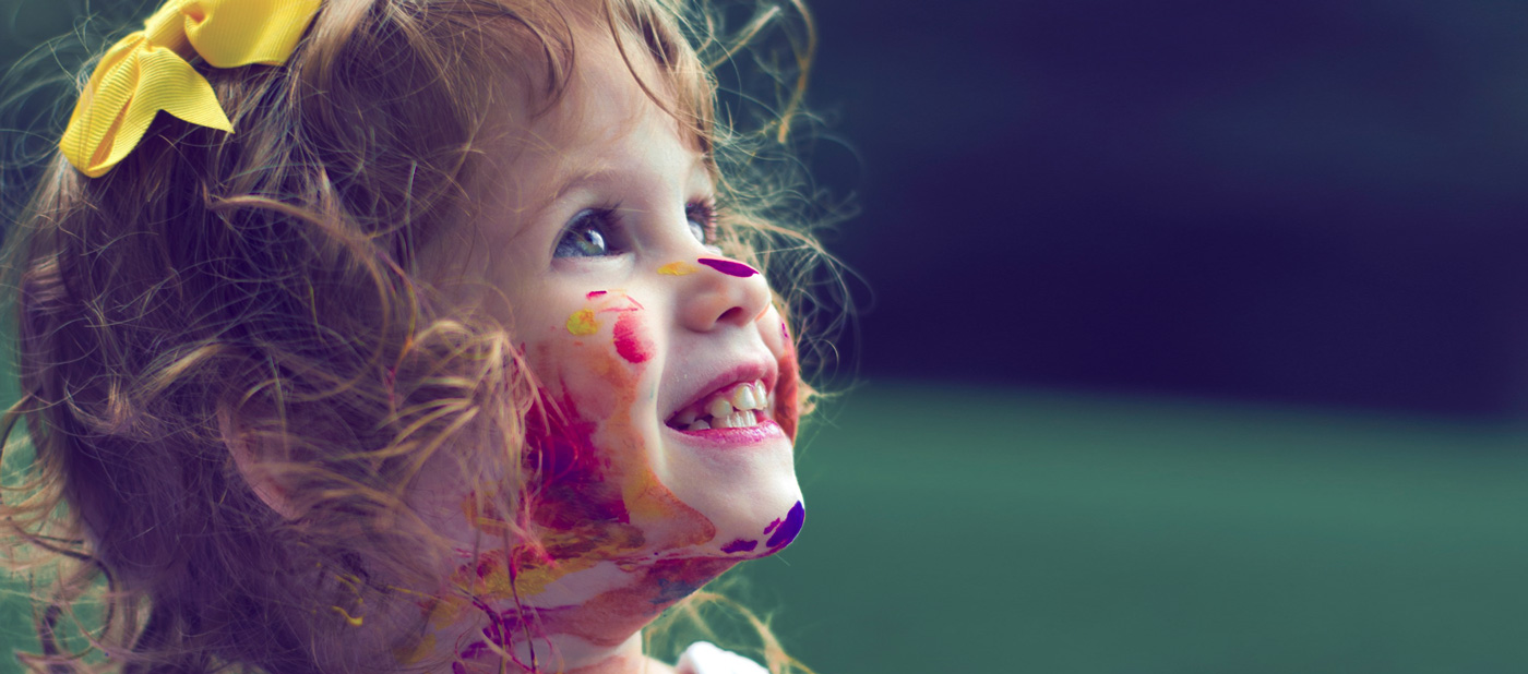 Girl with paint on face